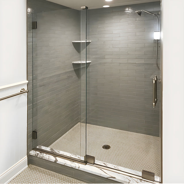 CRL Brushed Nickel Essence® Series Basic Sliding Shower Door Kit with Squared Corner Rollers