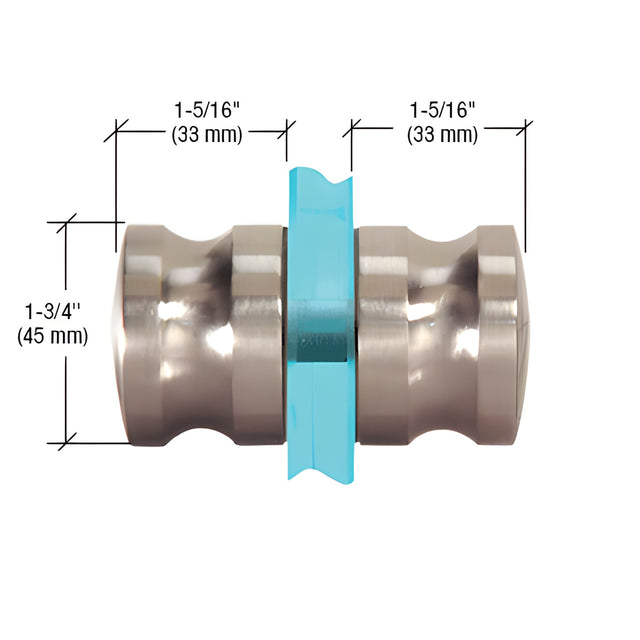 CRL Brushed Nickel Euro Style Back-to-Back Shower Door Knobs