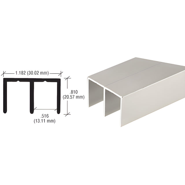 CRL Brushed Nickel Extra Depth Aluminum Upper Channel