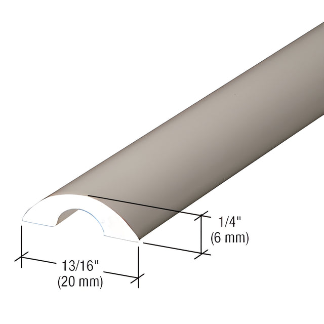 CRL Brushed Nickel Frameless Shower Door Half-Round Threshold
