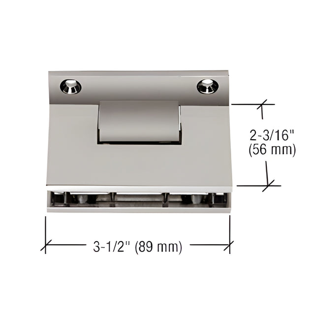 CRL Brushed Nickel Geneva 3-Point Movable Square Style Transom Clamp