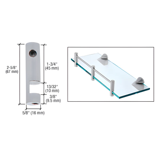 CRL Brushed Nickel Left Hand Rod Support