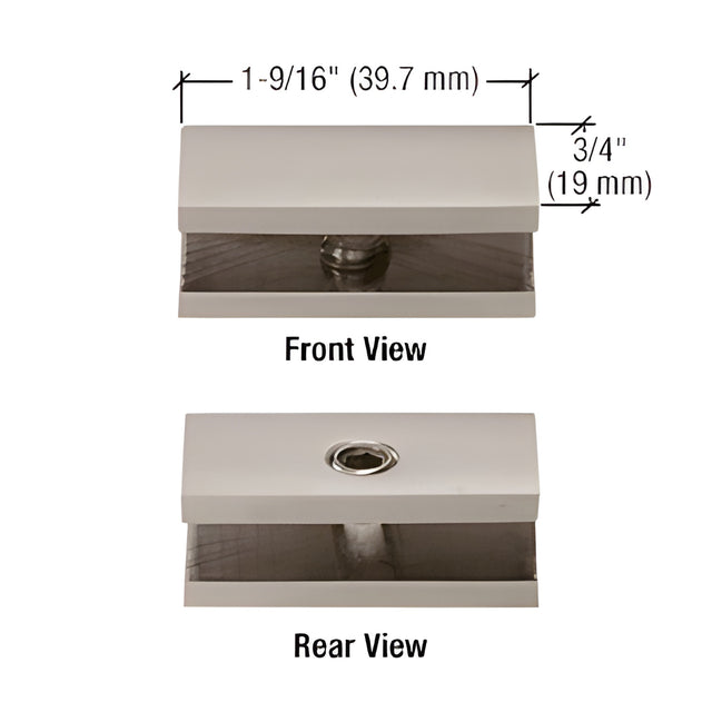 CRL Brushed Nickel No-Drill Fixed Panel Glass Clamp