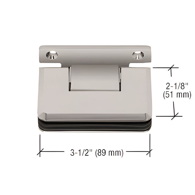 CRL Brushed Nickel Pinnacle 3 - Point Movable Beveled Style Transom Clamp
