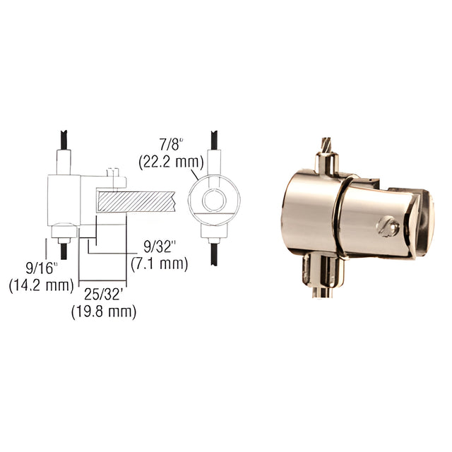 CRL Brushed Nickel Plated Adjustable Single Shelf Brackets for the Cable Display System