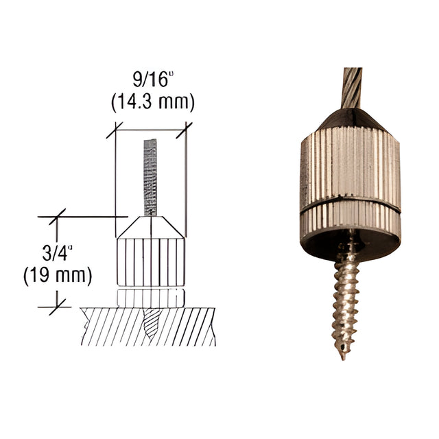 CRL Brushed Nickel Plated Short Round Floor Base Fitting for Cable Display System