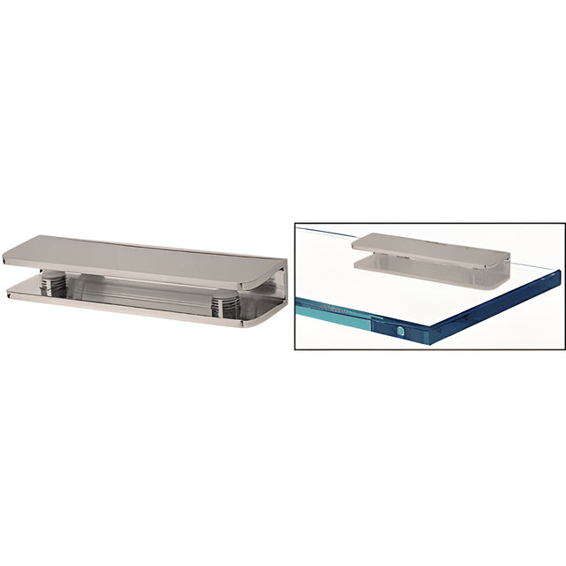 CRL Brushed Nickel Rectangular Interior Shower Shelf Clamp