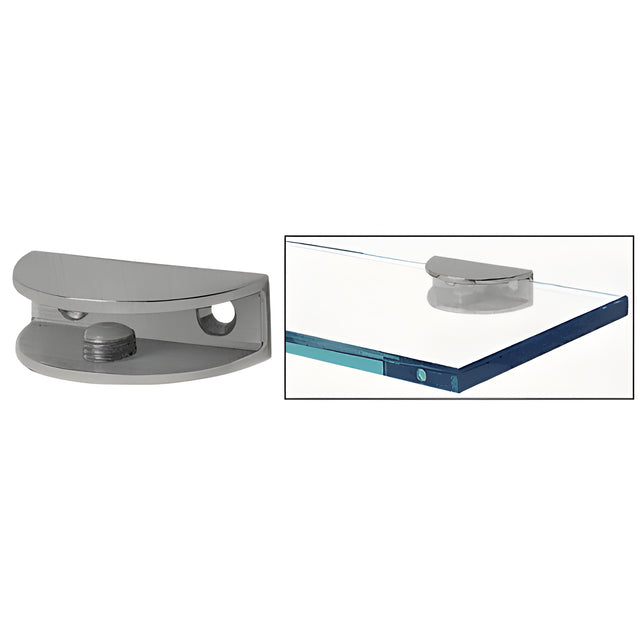 CRL Brushed Nickel Rounded Interior Shower Shelf Clamp