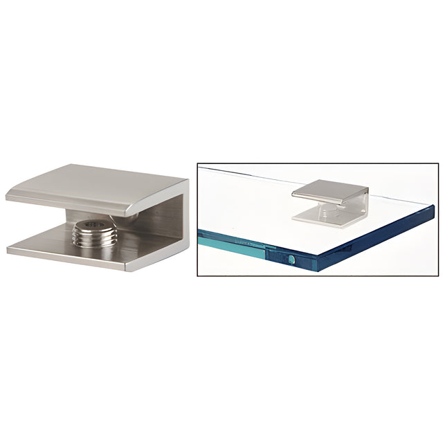 CRL Brushed Nickel Square Interior Shower Shelf Clamp