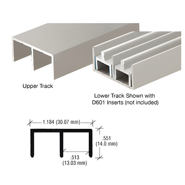 CRL Brushed Nickel "Standard" Aluminum Upper or Lower Channel