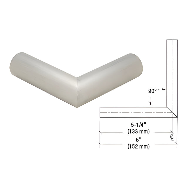 CRL Brushed Stainless 1-1/4" Schedule 40 Steel - 90 Degree Corner