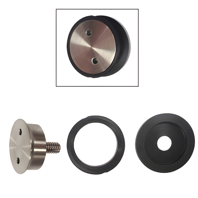 CRL Brushed Stainless 1/4"-20 Flush End Cap Assembly for 1" Standoff Bases