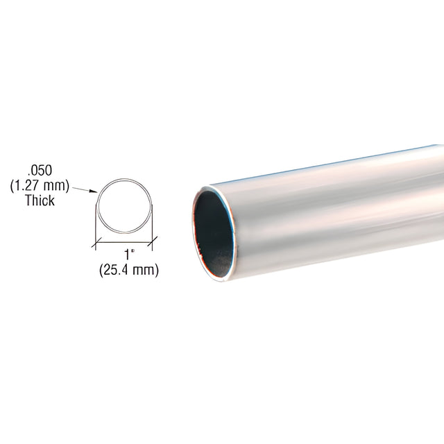 CRL Brushed Stainless 1" Diameter Round .050" Tubing - 98"