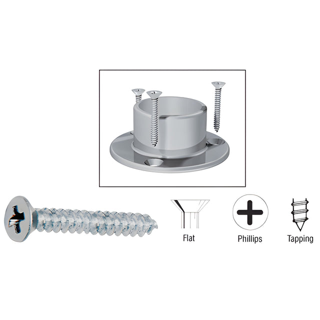CRL Brushed Stainless 10 x 1-1/2" Flat Head Phillips Screws