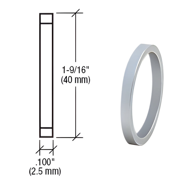 CRL Brushed Stainless .100" Straight Cylinder Ring