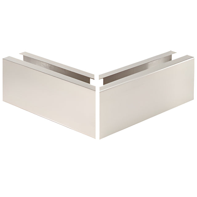 CRL Brushed Stainless 12" 90 Degree Mitered Corner Cladding for L21S Series Standard Square Base Shoe
