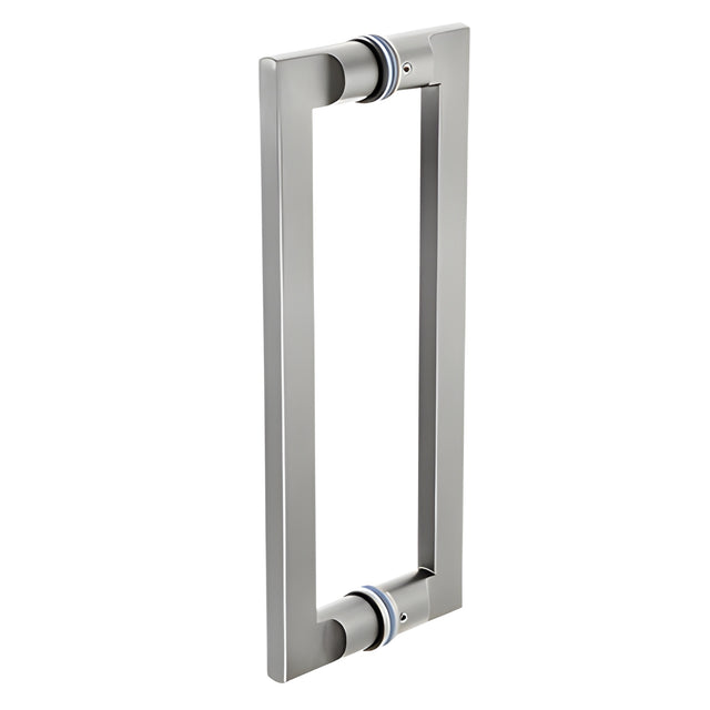 CRL Brushed Stainless 12" Glass Mounted Tapered Back-to-Back Pull Handle