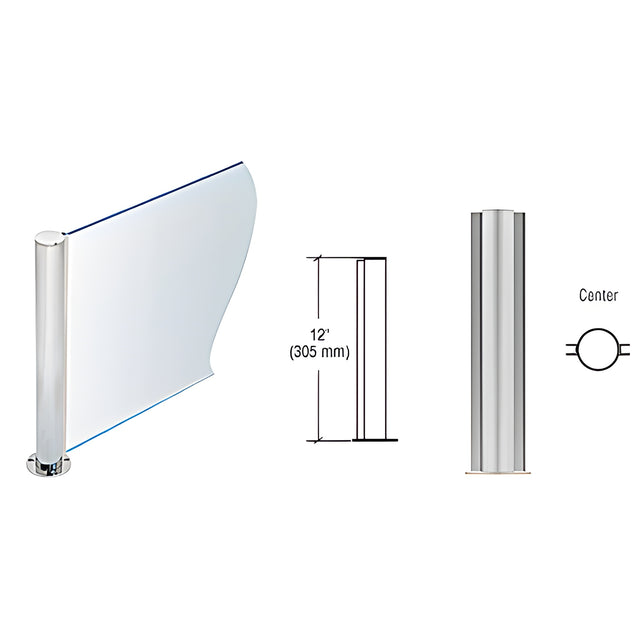 CRL Brushed Stainless 12" Round PP08 Elegant Series Counter/Partition Center Post