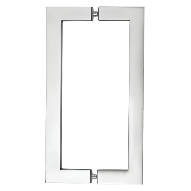 CRL Brushed Stainless 18" Glass Mounted Square Tube Style Back-to-Back Pull Handle