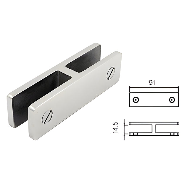 CRL Brushed Stainless 180 Degree Glass Bracing Clamp