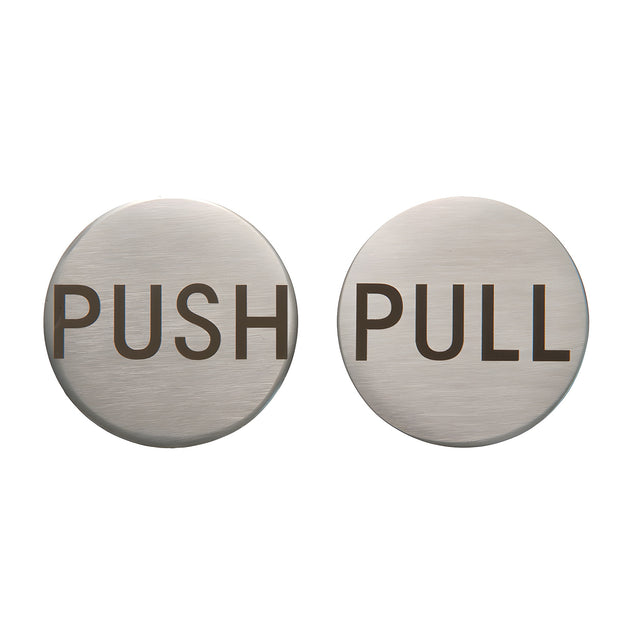 CRL Brushed Stainless 2" Round Push/Pull Set - Etched Stainless Steel