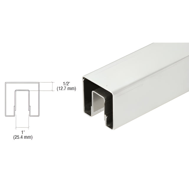 CRL Brushed Stainless 2" Square Premium Cap Rail for 3/4" Glass - 120"
