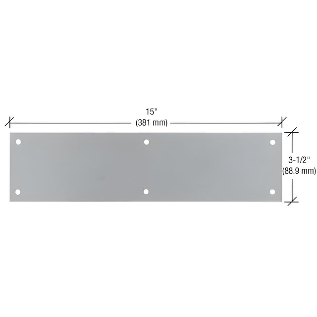CRL Brushed Stainless 3-1/2" x 15" Push Plate