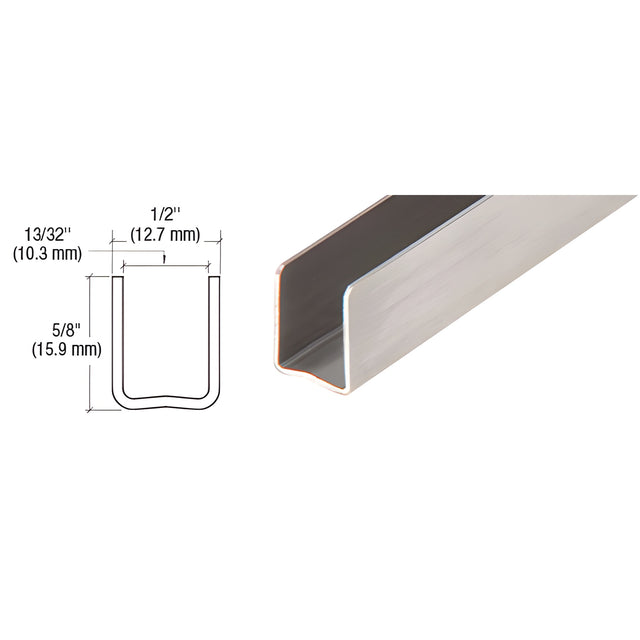 CRL Brushed Stainless 3/8" Radiused Back Steel U-Channel - 144"