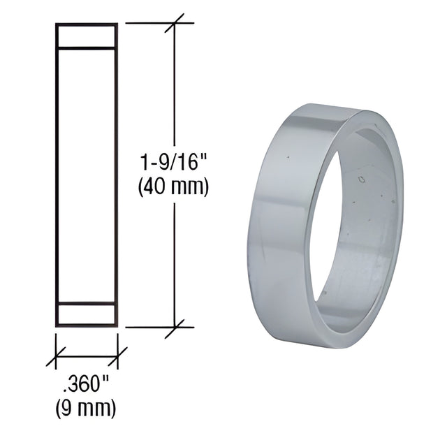 CRL Brushed Stainless .360" Straight Cylinder Ring