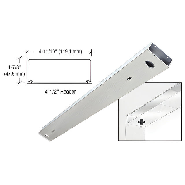 CRL Brushed Stainless 4-1/2" x 82.5" Double Door Header