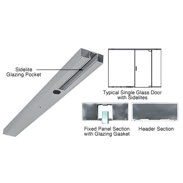 CRL Brushed Stainless 4" One Pocket Sided Door Header Custom Length