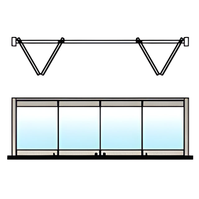CRL Brushed Stainless 4-Panel Bipart Overhead Track Full Bi-Fold Door Configuration