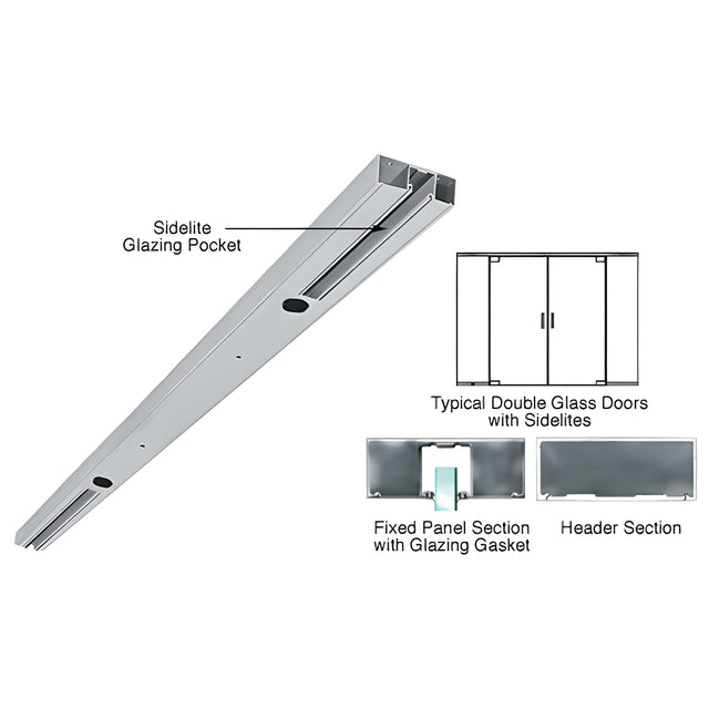 CRL Brushed Stainless 4" Two Pocket Double Sided Door Header Custom Length