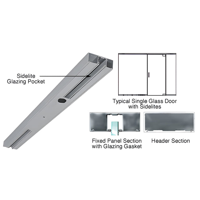 CRL Brushed Stainless 4" Two Pocket Sided Door Header Custom Length