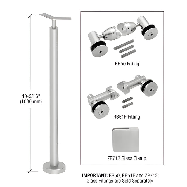 CRL Brushed Stainless 42" P7 Series 135 Degree Angle Post Railing Kit No Fittings