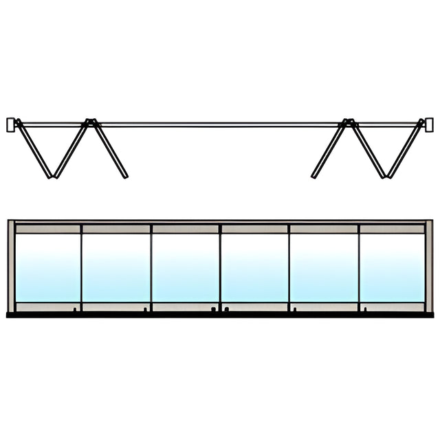 CRL Brushed Stainless 6-Panel Bipart Overhead Track Full Bi-Fold Door Configuration