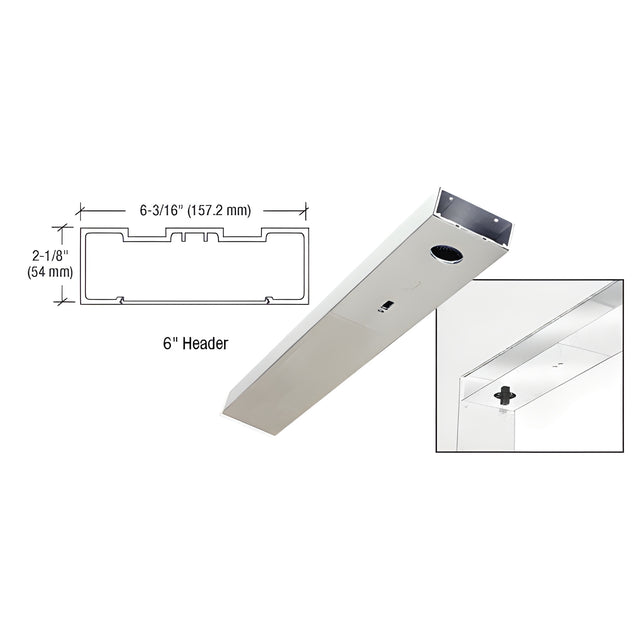 CRL Brushed Stainless 6" x 36" Single Door Header