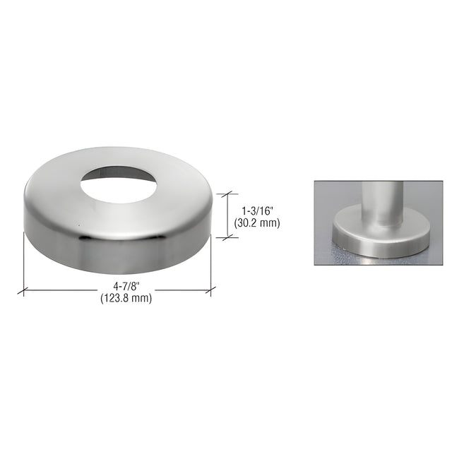 CRL Brushed Stainless Base Flange Cover for 1-1/4" Schedule 40 Pipe Rail