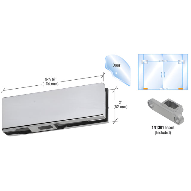 CRL Brushed Stainless Bottom Door Patch with 1NT301 Insert