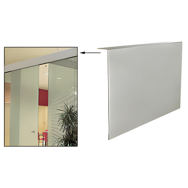 CRL Brushed Stainless Clad 1" x 7-1/4" Custom 'L' Cover for Top Hung Track