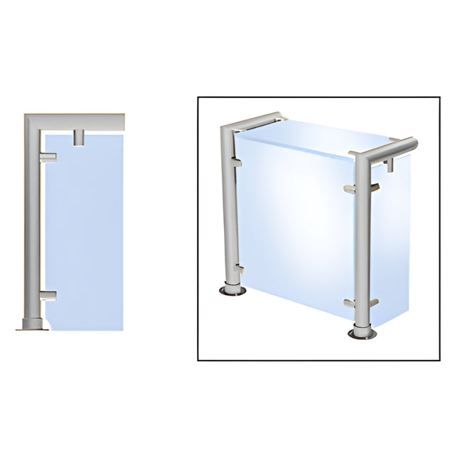 CRL Brushed Stainless Contemporary 206 Series 1-1/2" Tubing Glass On Top, Front, and One or Both Ends Sneeze Guards