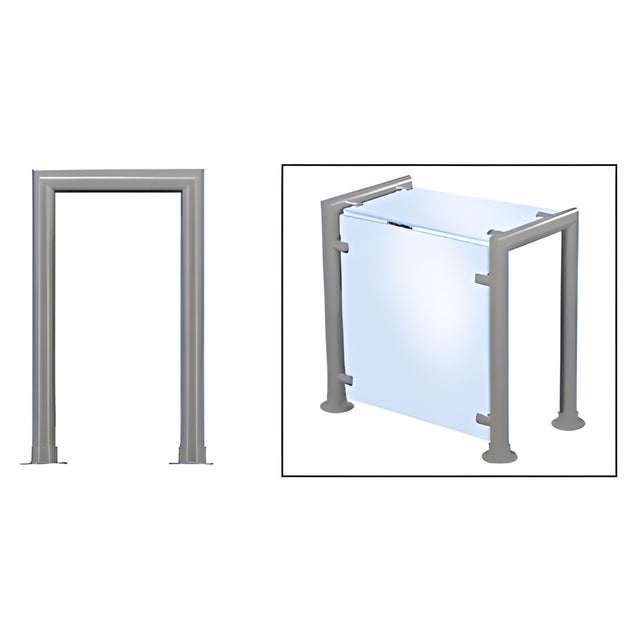CRL Brushed Stainless Contemporary 209 Series 1-1/2" Tubing Glass On Top and Front Only Sneeze Guard