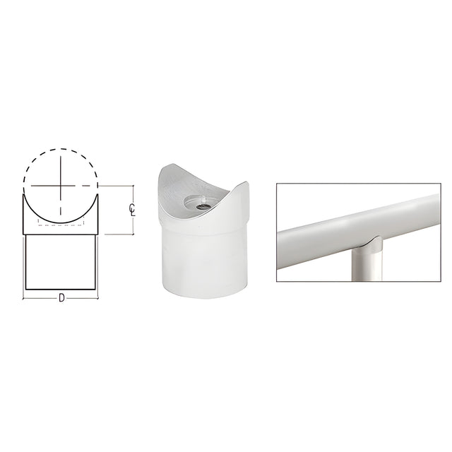CRL Brushed Stainless Coped Perpendicular Collar for 1" Tubing