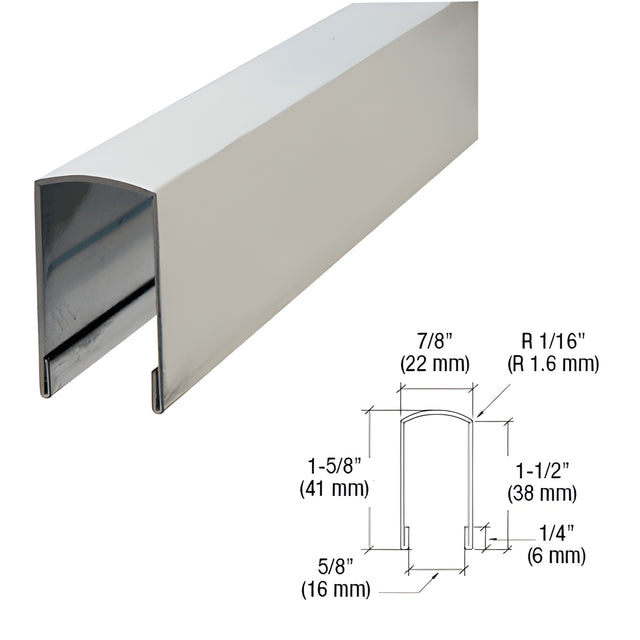 CRL Brushed Stainless Crisp Corner Round Top U-Channel Cap Railing Custom Length