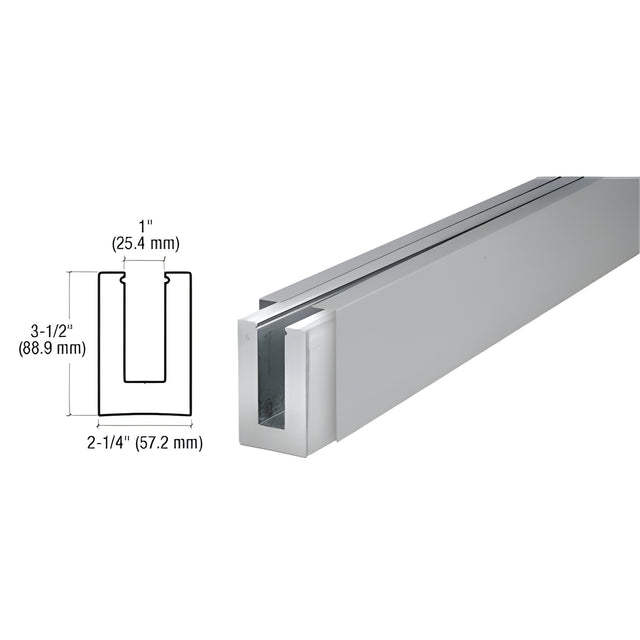 CRL Brushed Stainless Custom B5L Series Low Profile Square Base Shoe Undrilled for 1/2" to 5/8" Glass