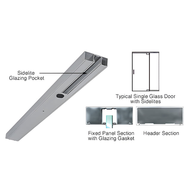 CRL Brushed Stainless Custom Length 4-1/2" One Pocket Single Sided Door Header