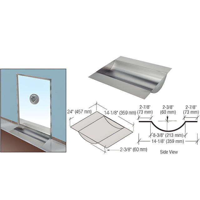CRL Brushed Stainless Deluxe 24" Wide x 14-1/8" Deep x 2-3/8" High Brushed Stainless Drop-In Deal Tray