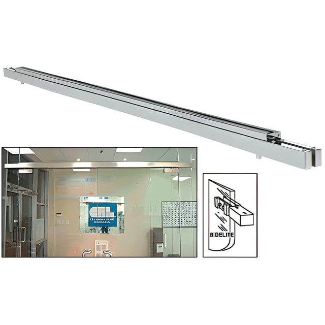 CRL Brushed Stainless Double Narrow Floating Header with Surface Mounted Top Pivots - Custom Length