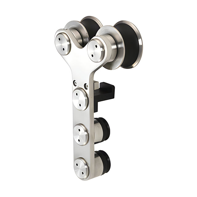 CRL Brushed Stainless Double Roller Laguna Roller with Anti-lift and Soft Brake Bracket