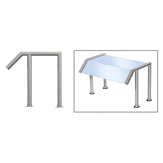 CRL Brushed Stainless Elegant 118 Series 1-1/2" Tubing Glass On Slant and Top Only Sneeze Guard